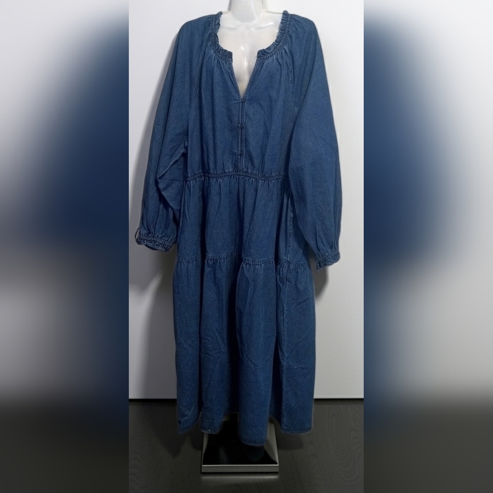 Gap Tiered Denim Midi Dress - Picture 9 of 10